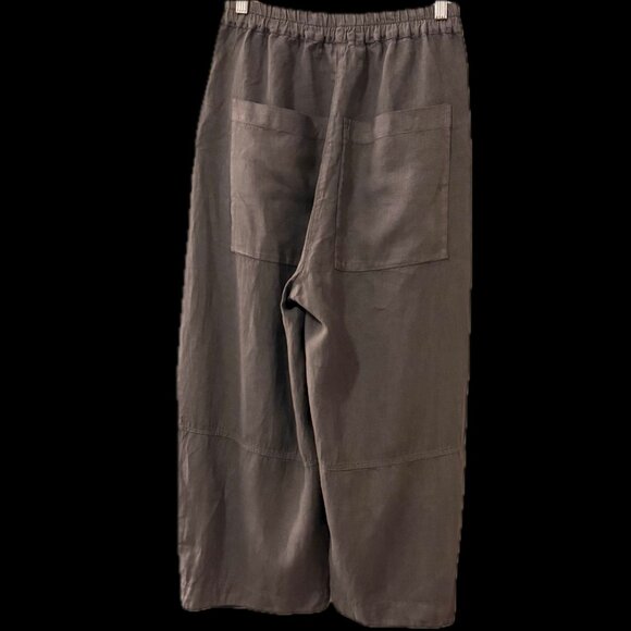 Grizas grey linen baggy pants with detailed stitching. Size XS, fits larger, - Picture 2 of 6